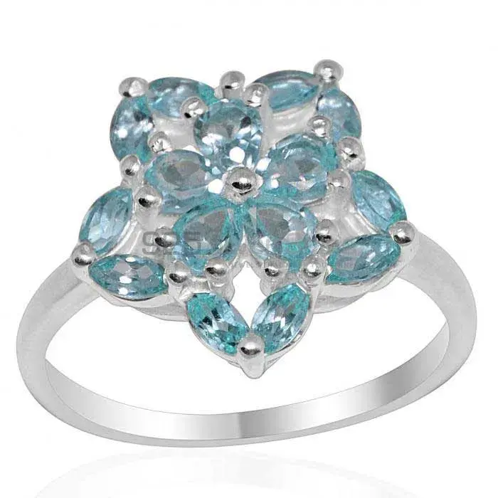Solid 925 Silver Rings In Natural Blue Topaz Gemstone 925SR1679_0
