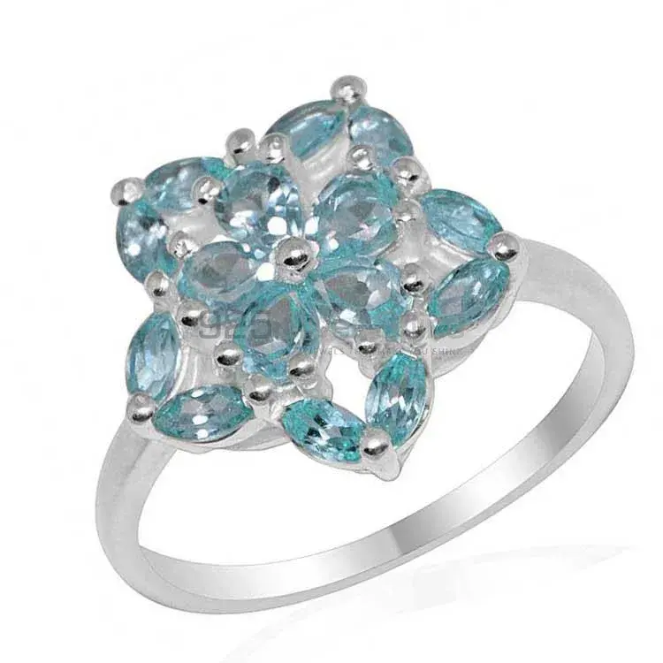 Solid 925 Silver Rings In Natural Blue Topaz Gemstone 925SR1679_1