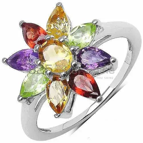 Solid 925 Silver Rings In Natural Multi Gemstone 925SR3350_1