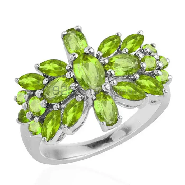 Solid 925 Silver Rings In Natural Peridot Gemstone 925SR1758_0