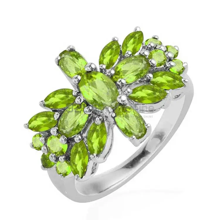 Solid 925 Silver Rings In Natural Peridot Gemstone 925SR1758_1