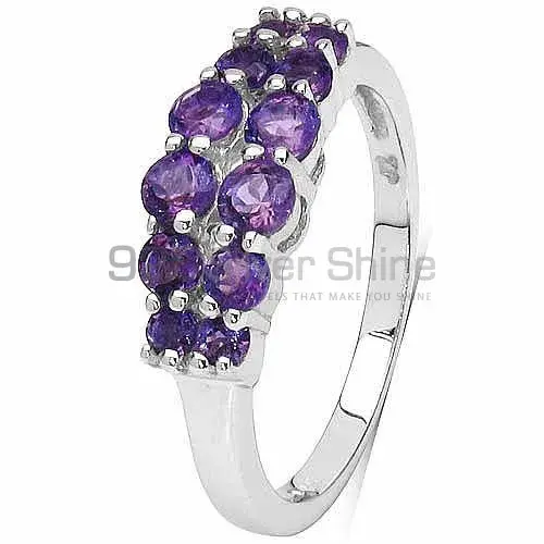 Solid 925 Silver Rings In Semi Precious Amethyst Gemstone 925SR3193_1