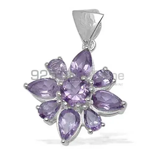 Solid Sterling Silver Pendants In Amethyst Gemstone Jewelry 925SP1417_0