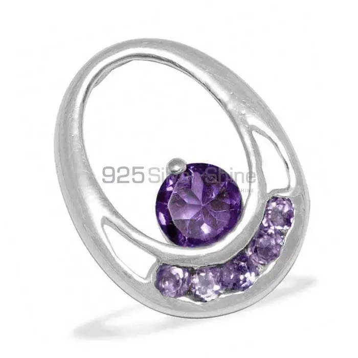 Solid Sterling Silver Pendants In Amethyst Gemstone Jewelry 925SP1567_1