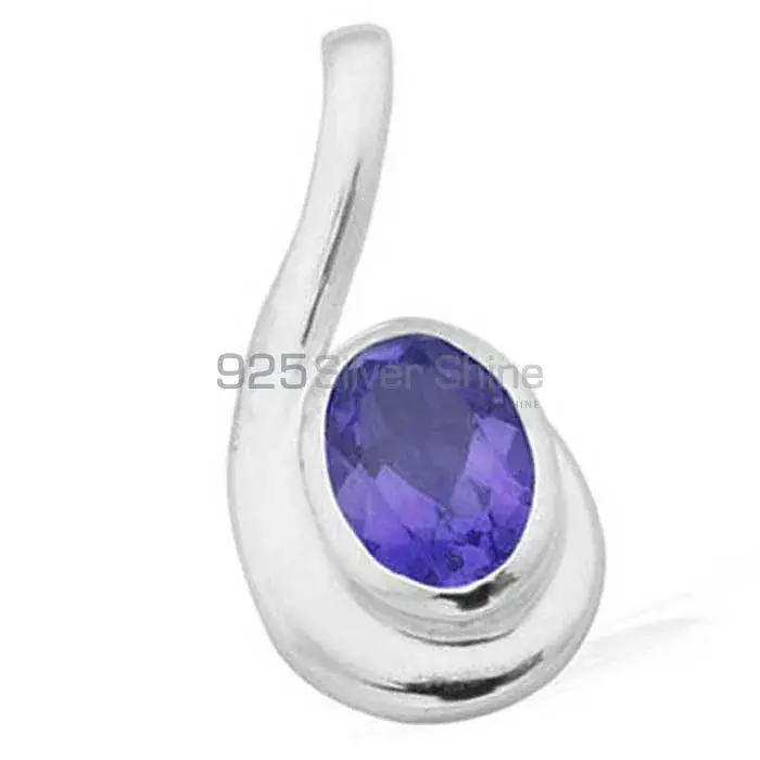 Solid Sterling Silver Pendants In Amethyst Gemstone Jewelry 925SP1617_1