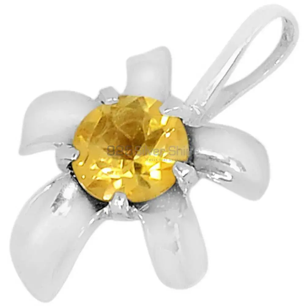 Solid Sterling Silver Pendants In Citrine Gemstone Jewelry 925SSP312-3_1