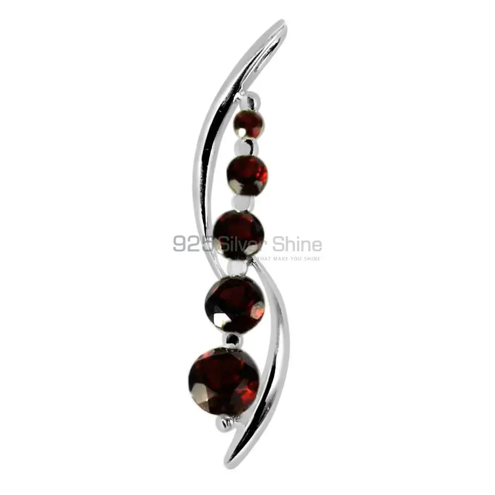 Solid Sterling Silver Pendants In Garnet Gemstone Jewelry 925SP261-2_1