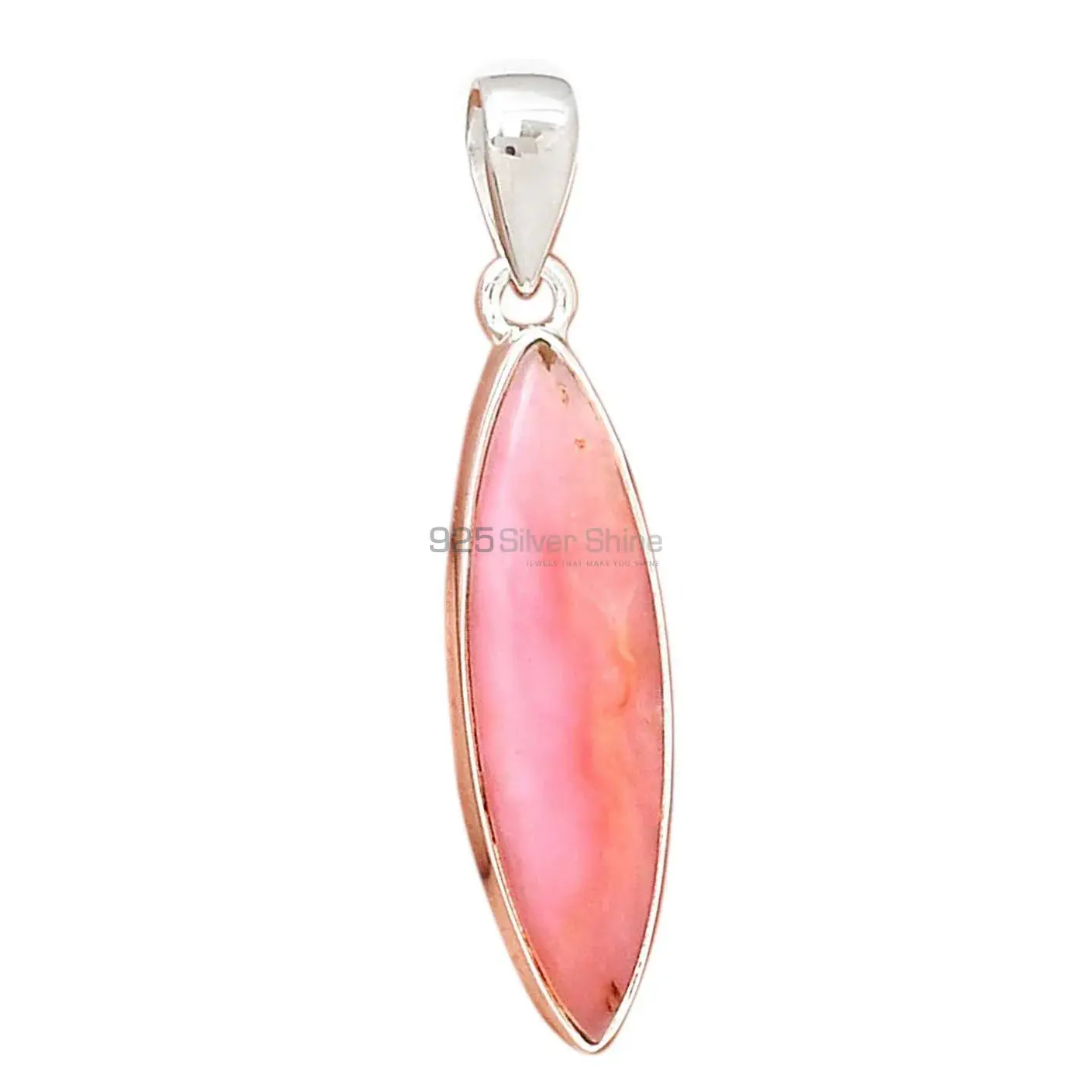 Solid Sterling Silver Pendants In Pink Opal Gemstone Jewelry 925SP145_11