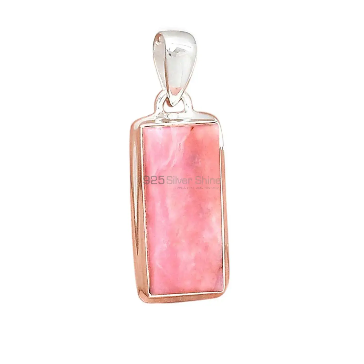 Solid Sterling Silver Pendants In Pink Opal Gemstone Jewelry 925SP145_13