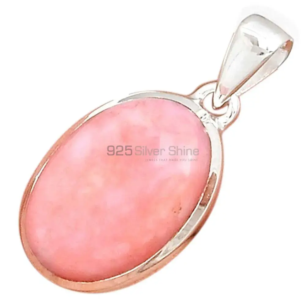 Solid Sterling Silver Pendants In Pink Opal Gemstone Jewelry 925SP145_14
