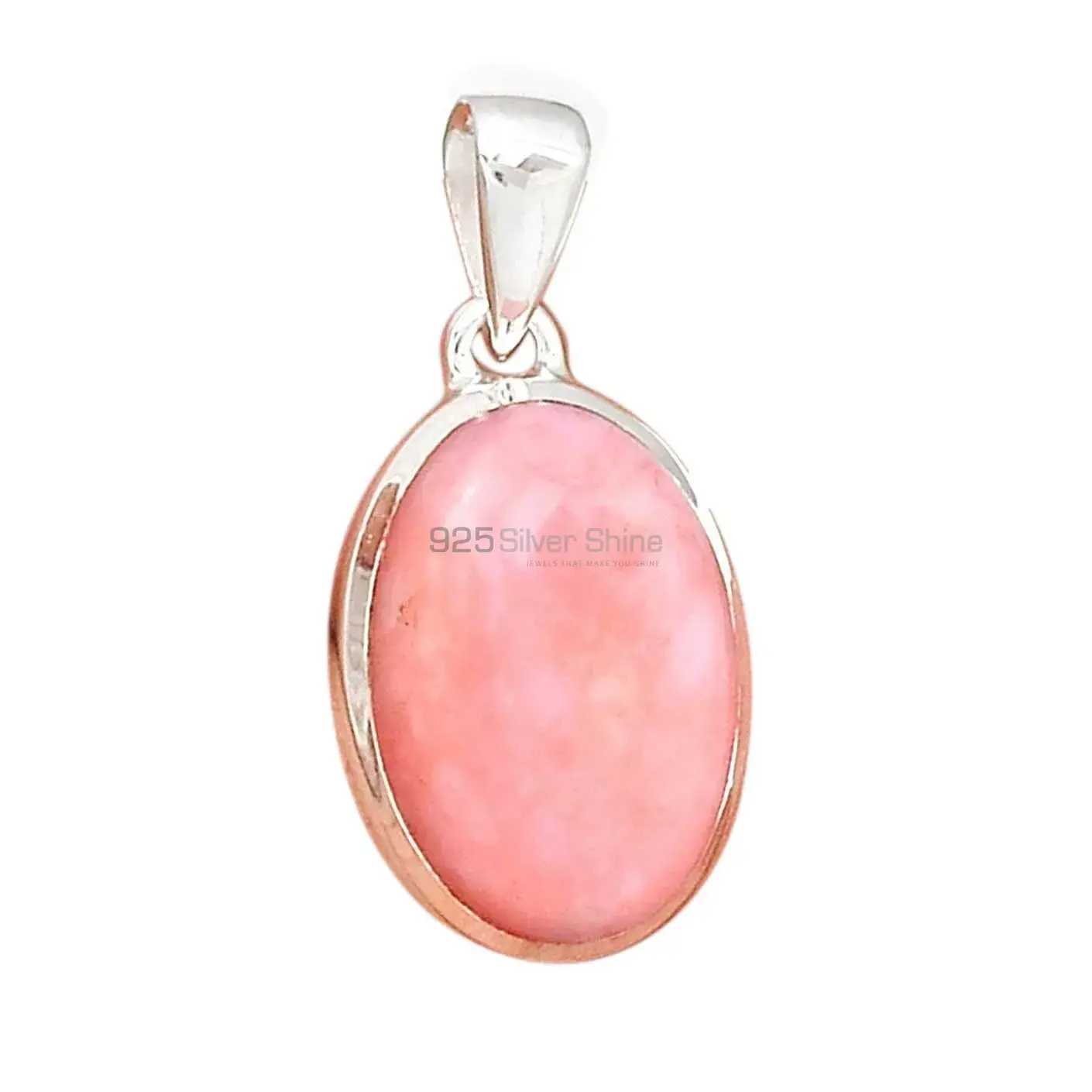 Solid Sterling Silver Pendants In Pink Opal Gemstone Jewelry 925SP145_15