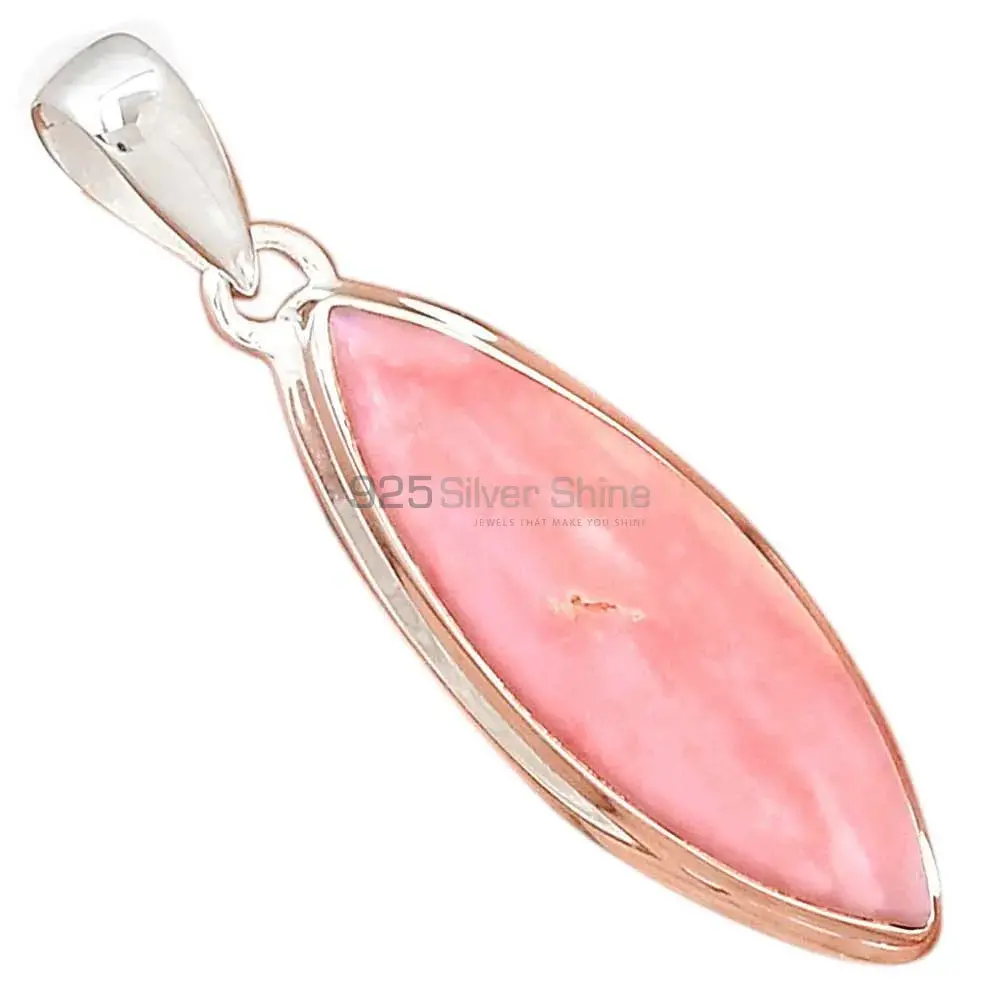 Solid Sterling Silver Pendants In Pink Opal Gemstone Jewelry 925SP145_16