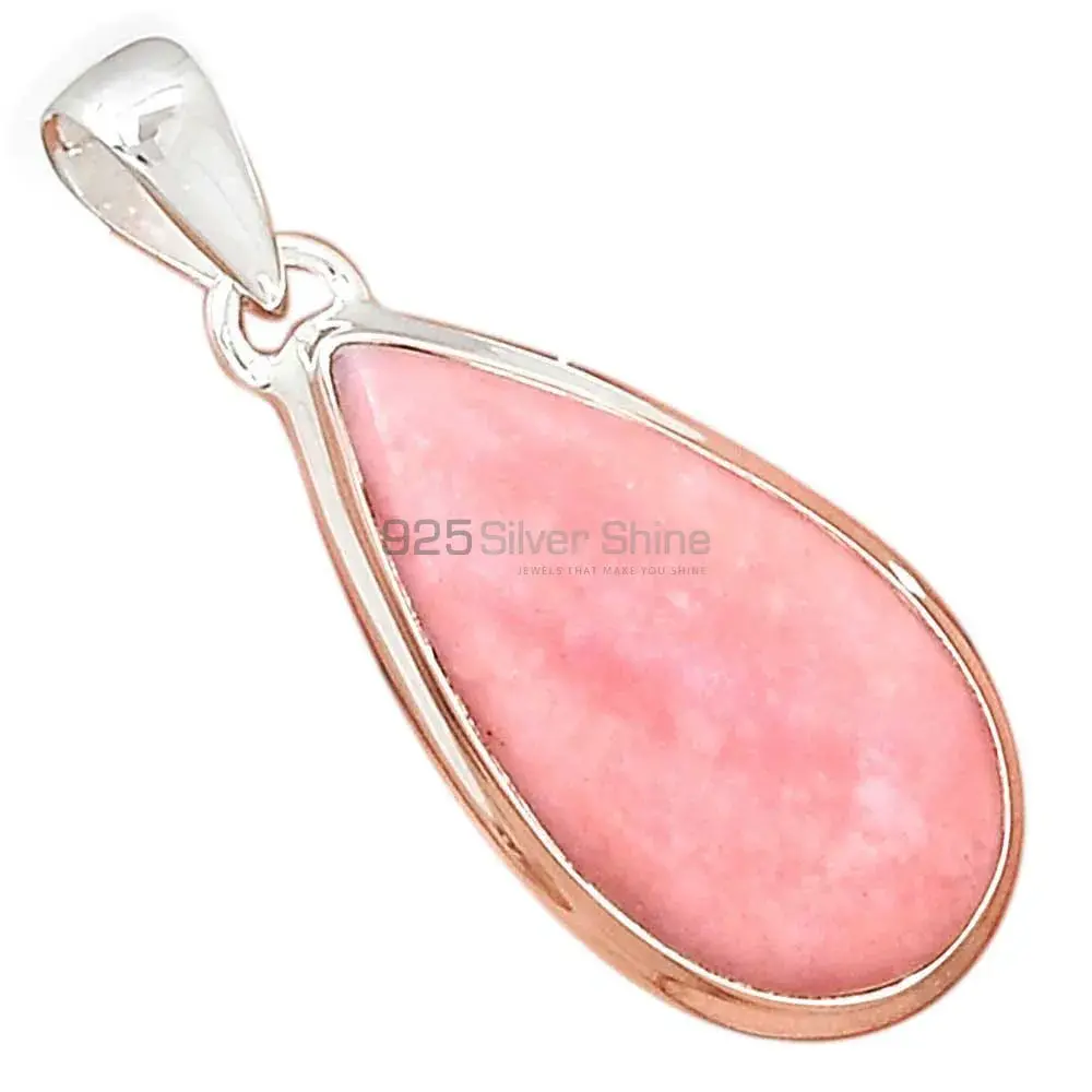 Solid Sterling Silver Pendants In Pink Opal Gemstone Jewelry 925SP145_17