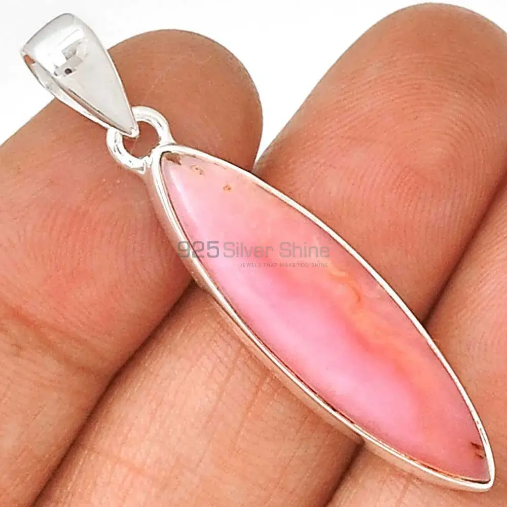 Solid Sterling Silver Pendants In Pink Opal Gemstone Jewelry 925SP145_5