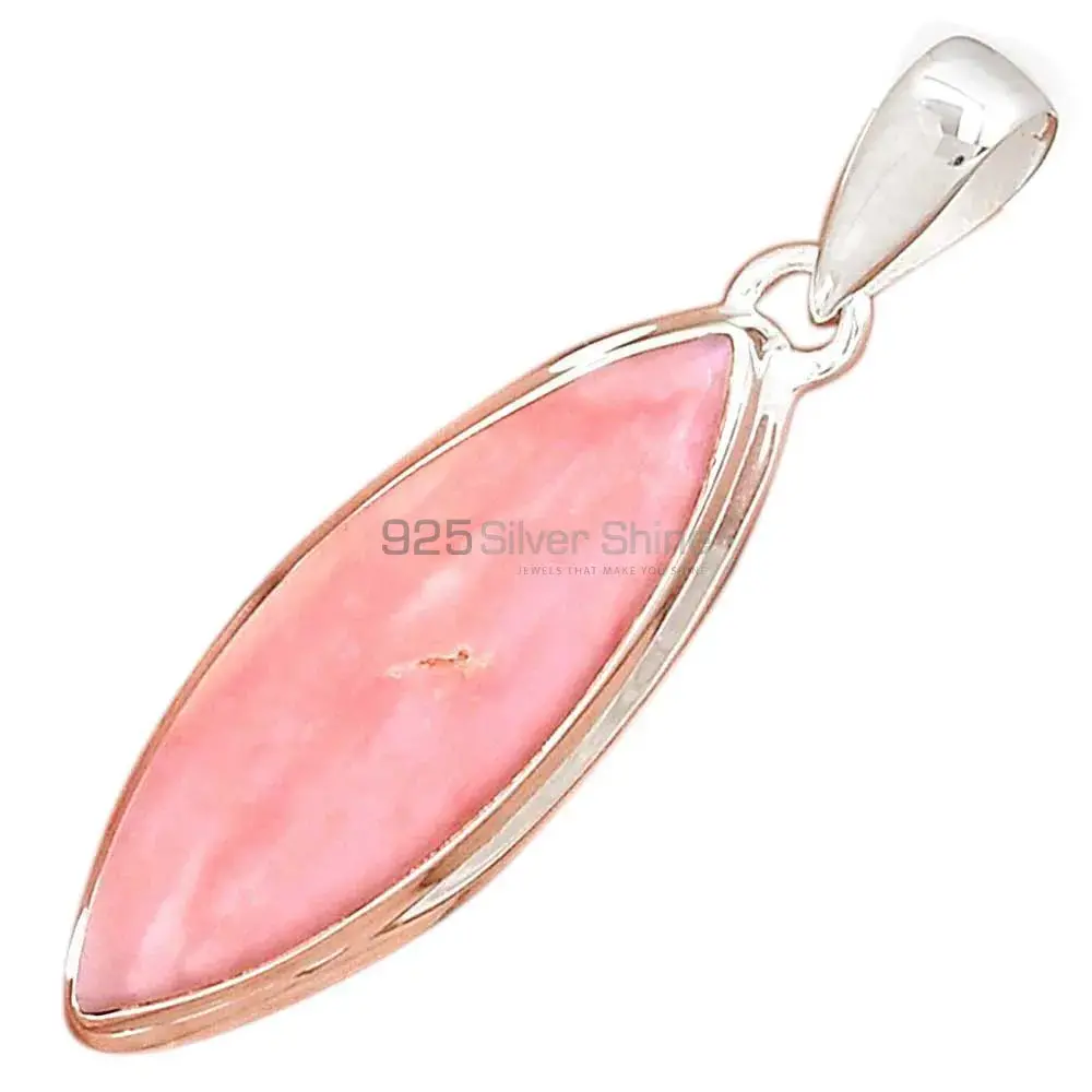 Solid Sterling Silver Pendants In Pink Opal Gemstone Jewelry 925SP145_6