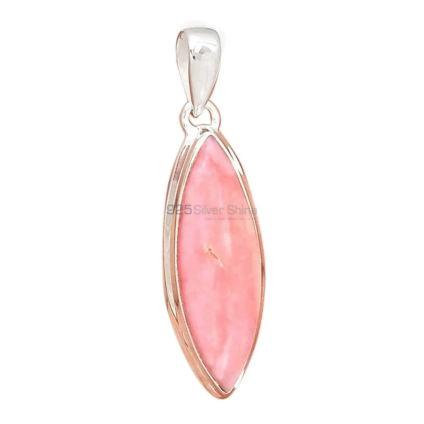 Solid Sterling Silver Pendants In Pink Opal Gemstone Jewelry 925SP145_7