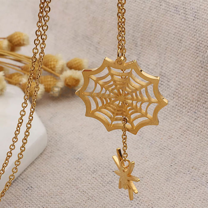 Spider Necklace, Hand Made Animal Minimalist Necklace In 925 Sterling Silver AMN173_2