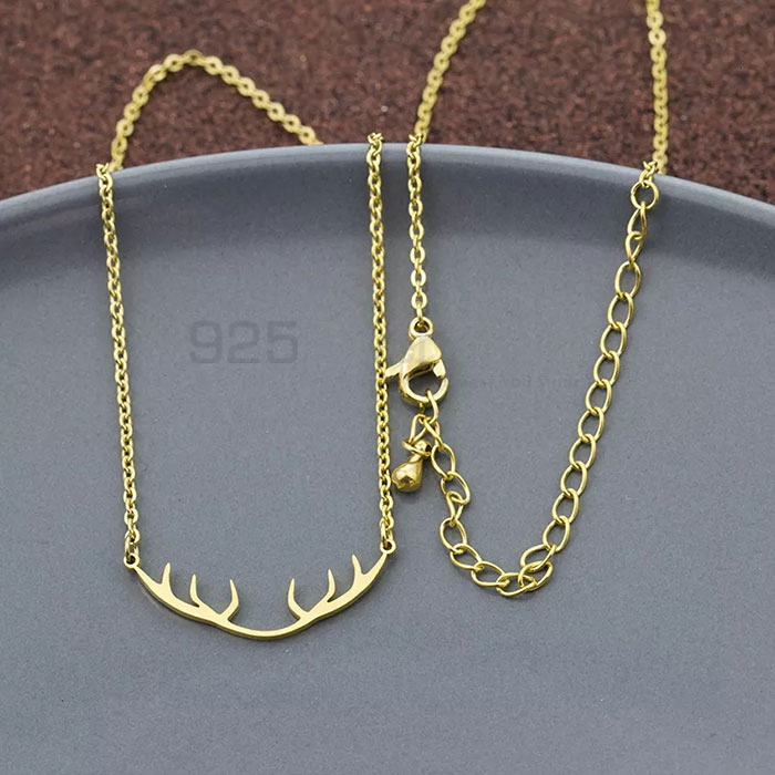 Stag Necklace, Animal Minimalist Necklace In 925 Sterling Silver AMN118_0
