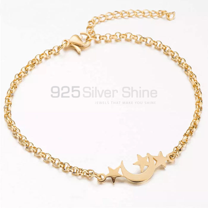 Star And Moon Minimalist Bracelet In Sterling Silver MOMB381_0