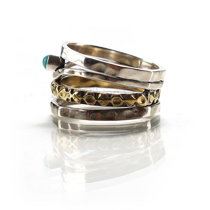 Turquoise sterling silver tow tone rings SSR142-1_1