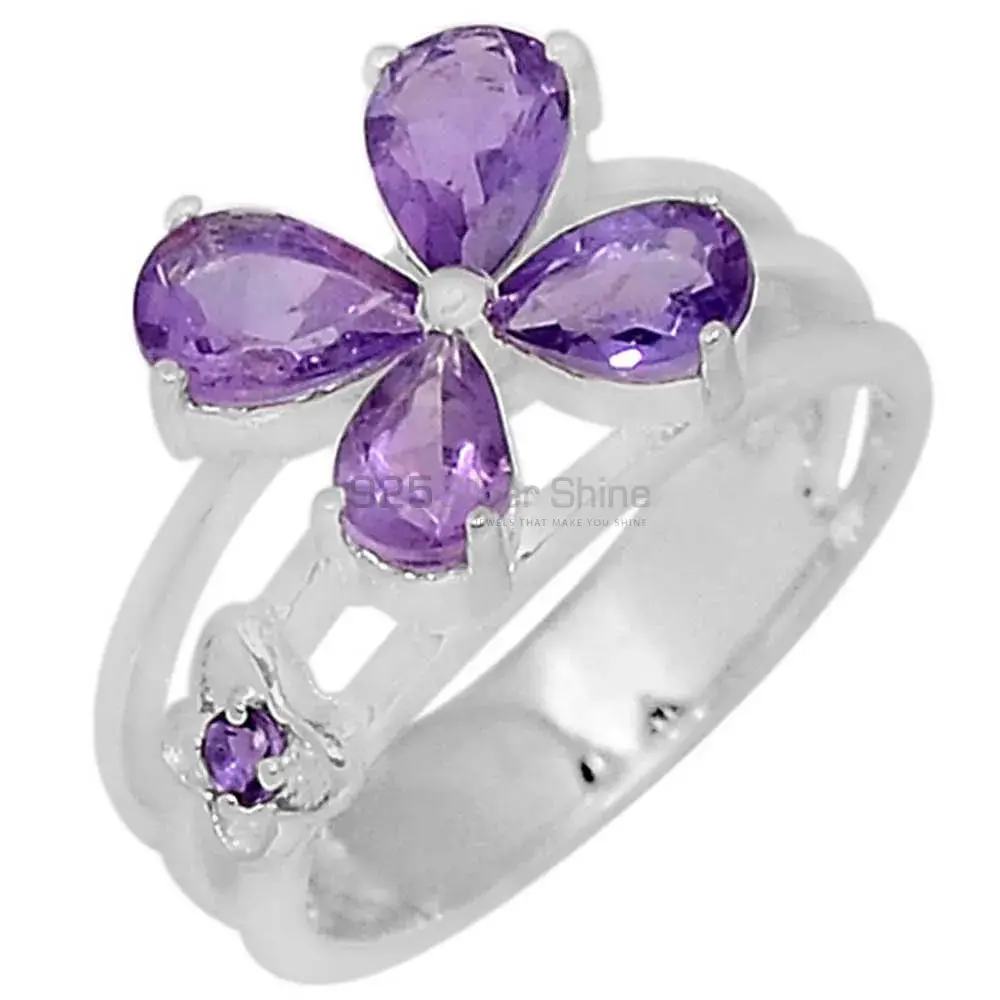 Stunning Amethyst Semi Precious Gemstone Ring In Solid Silver 925SR097-6_0
