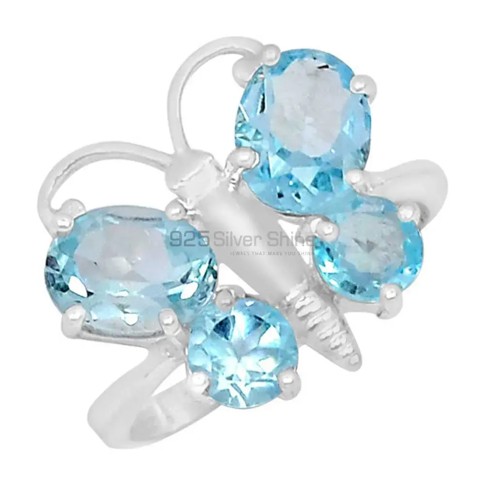 Stunning Blue Topaz Gemstone Ring In 925 Silver 925SR085-2