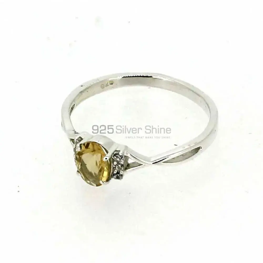 Citrine Oval Stone Sterling Silver Rings 925SR051-1_1