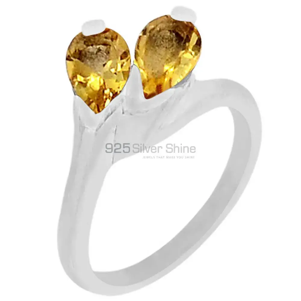 Stunning Citrine Semi Precious Gemstone Ring In Sterling Silver 925SR069-4_0