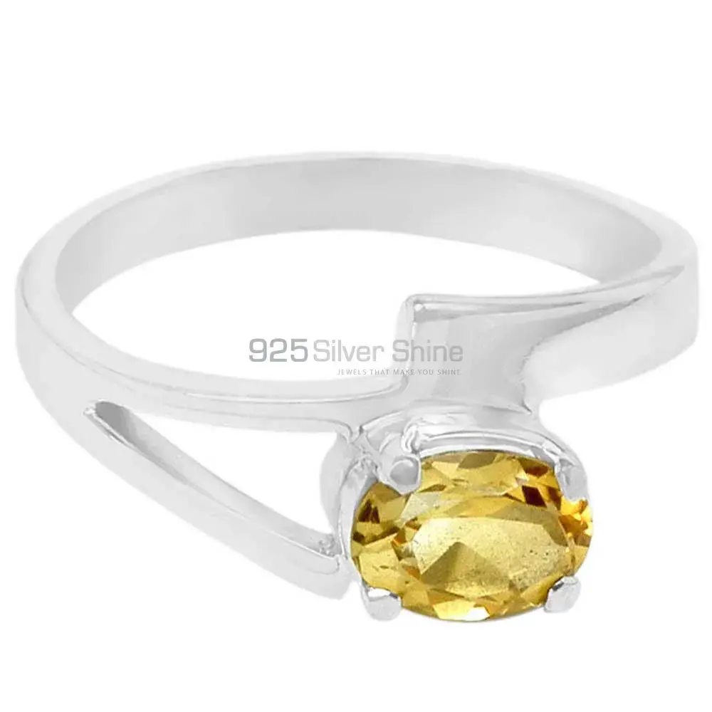 Sterling Silver Citrine Oval Cut Stone Rings 925SR088-6_0