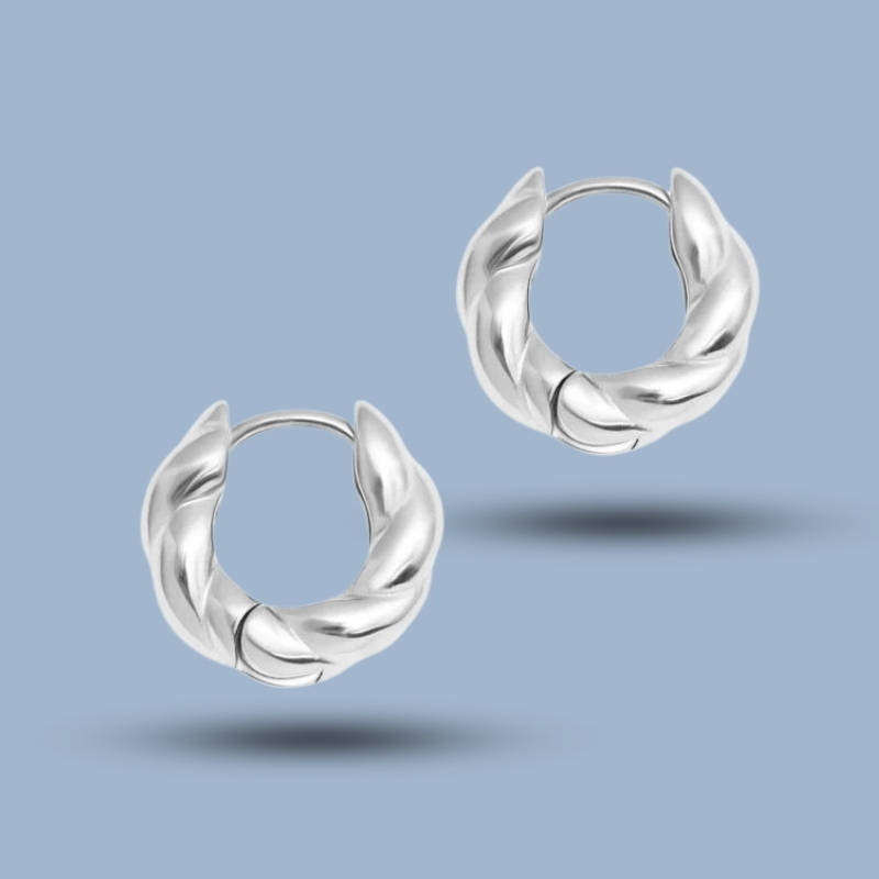 Stunning Creole 925 Sterling Silver Cartilage Hoop Earring 925She225_0