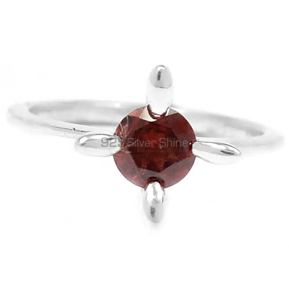 Natural Garnet Birthstone Sterling Silver Rings 925SR095-4_0