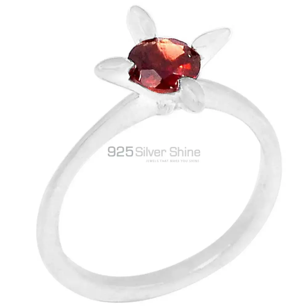 Natural Garnet Birthstone Sterling Silver Rings 925SR095-4_1