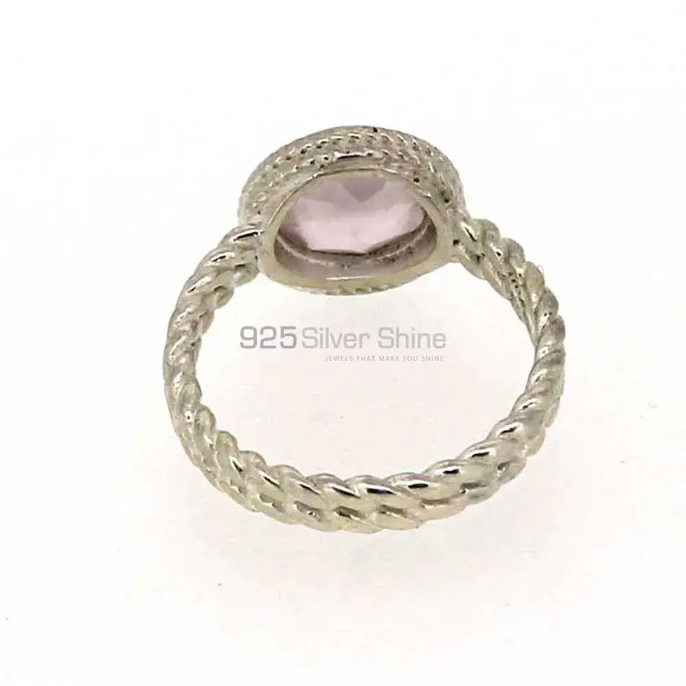 Stunning Rose Quartz Semi Precious Gemstone Ring In 925 Silver 925SR015_1