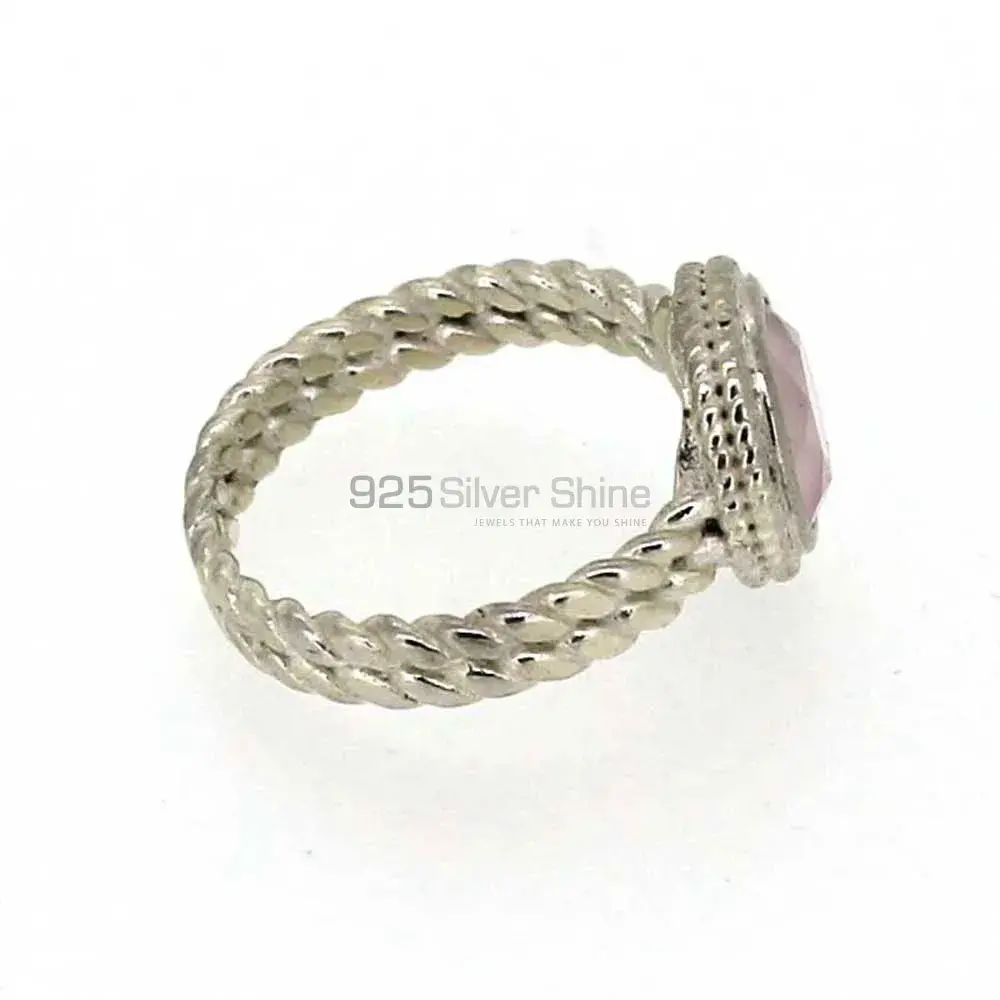Stunning Rose Quartz Semi Precious Gemstone Ring In 925 Silver 925SR015_2