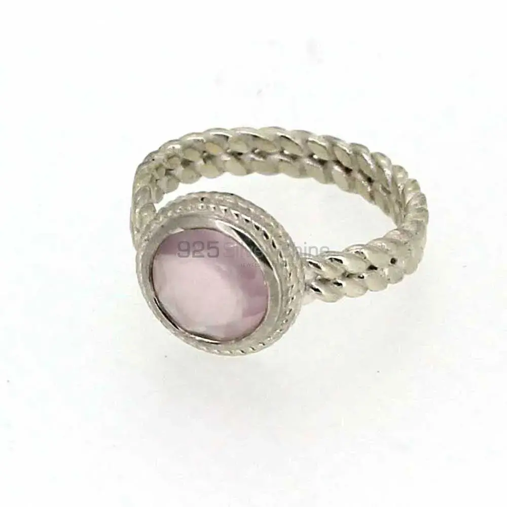 Stunning Rose Quartz Semi Precious Gemstone Ring In 925 Silver 925SR015_3