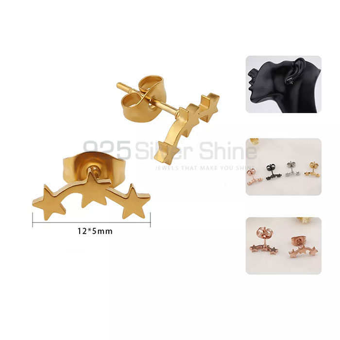 Stunning Three Star Climber Stud In Sterling Silver Earring STME498_0