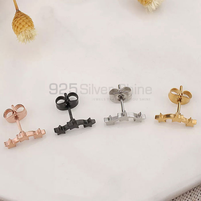 Stunning Three Star Climber Stud In Sterling Silver Earring STME498_2