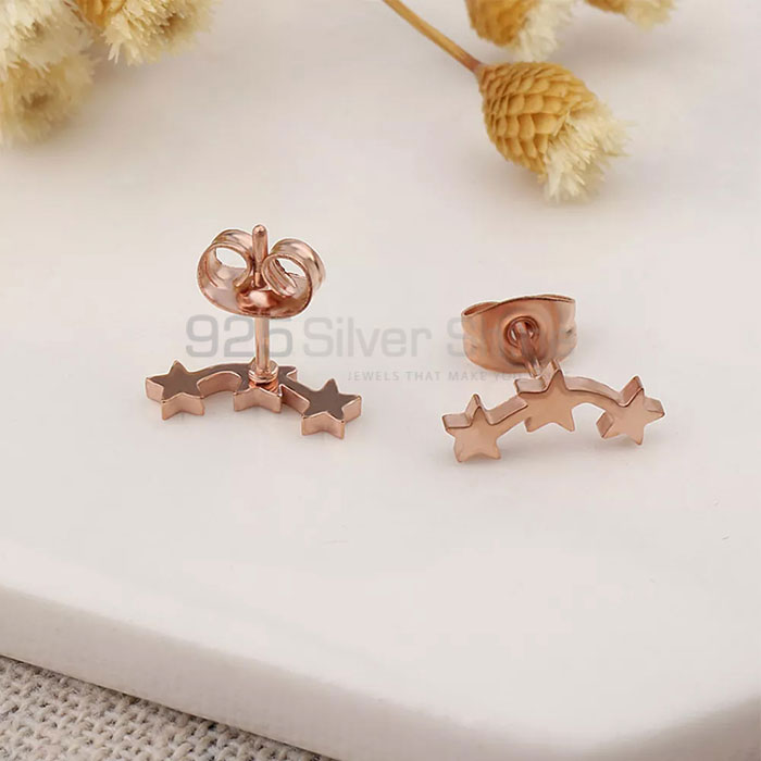 Stunning Three Star Climber Stud In Sterling Silver Earring STME498_3