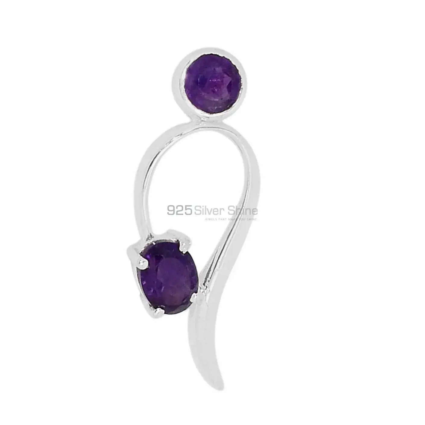 925 Fine Silver Pendants In Amethyst Gemstone Jewelry 925SSP317-1_1