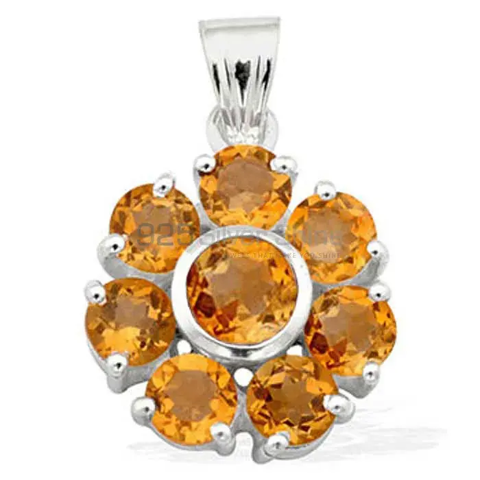 925 Fine Silver Pendants In Citrine Gemstone Jewelry 925SP1585_0
