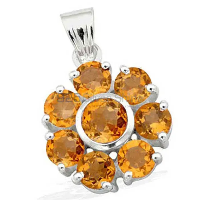 925 Fine Silver Pendants In Citrine Gemstone Jewelry 925SP1585_1