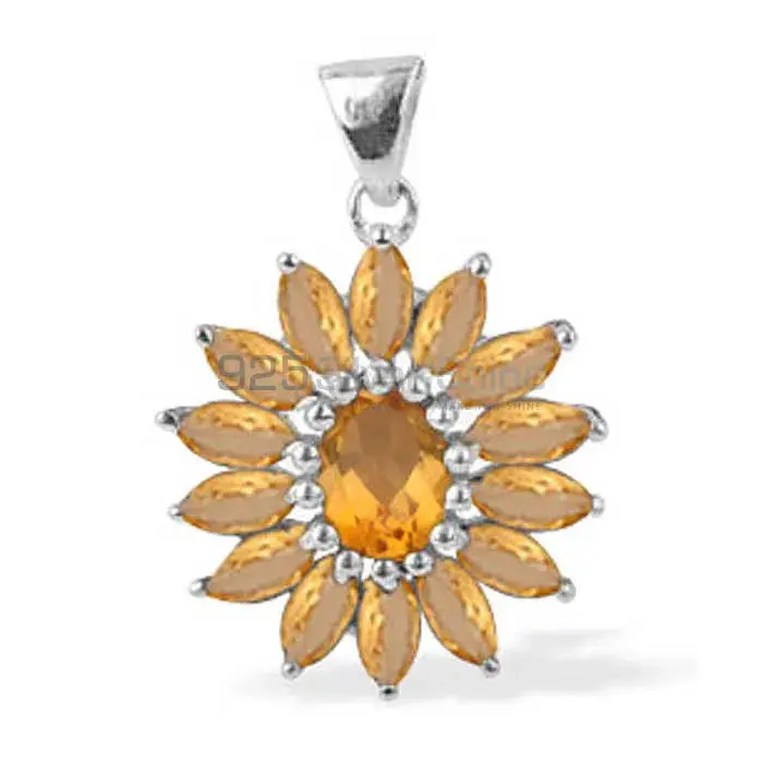 925 Fine Silver Pendants In Citrine Gemstone Jewelry 925SP1635