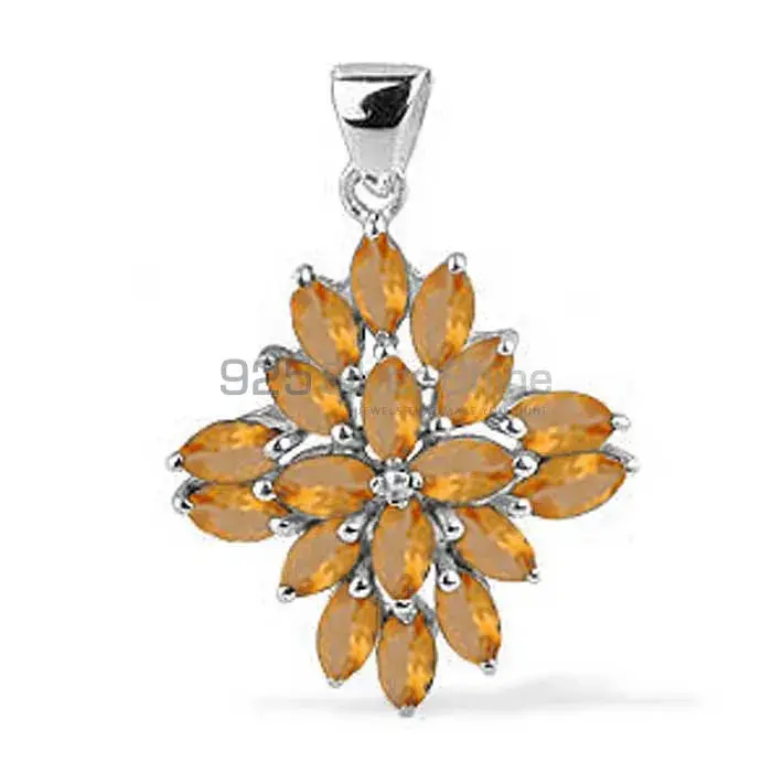 925 Fine Silver Pendants In Citrine Gemstone Jewelry 925SP1685