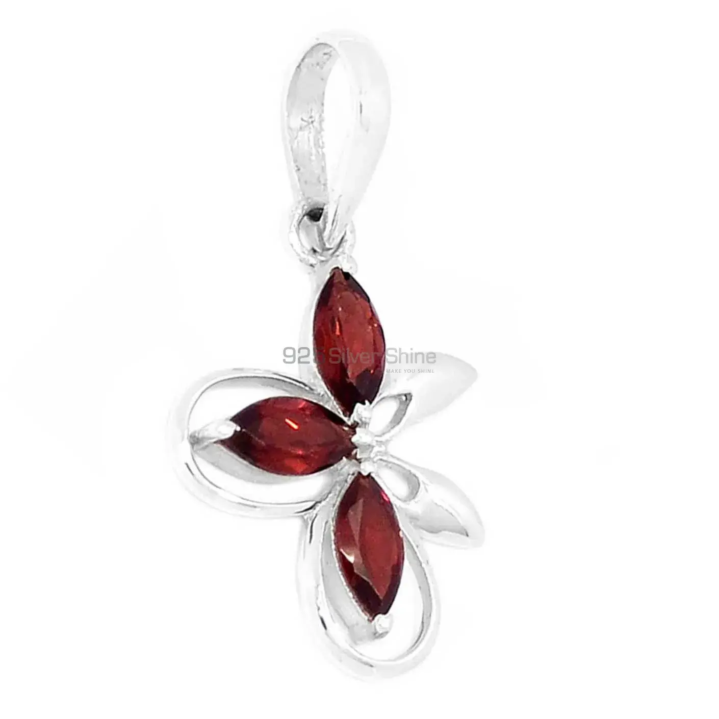 925 Fine Silver Pendants In Garnet Gemstone Jewelry 925SP292-4_0