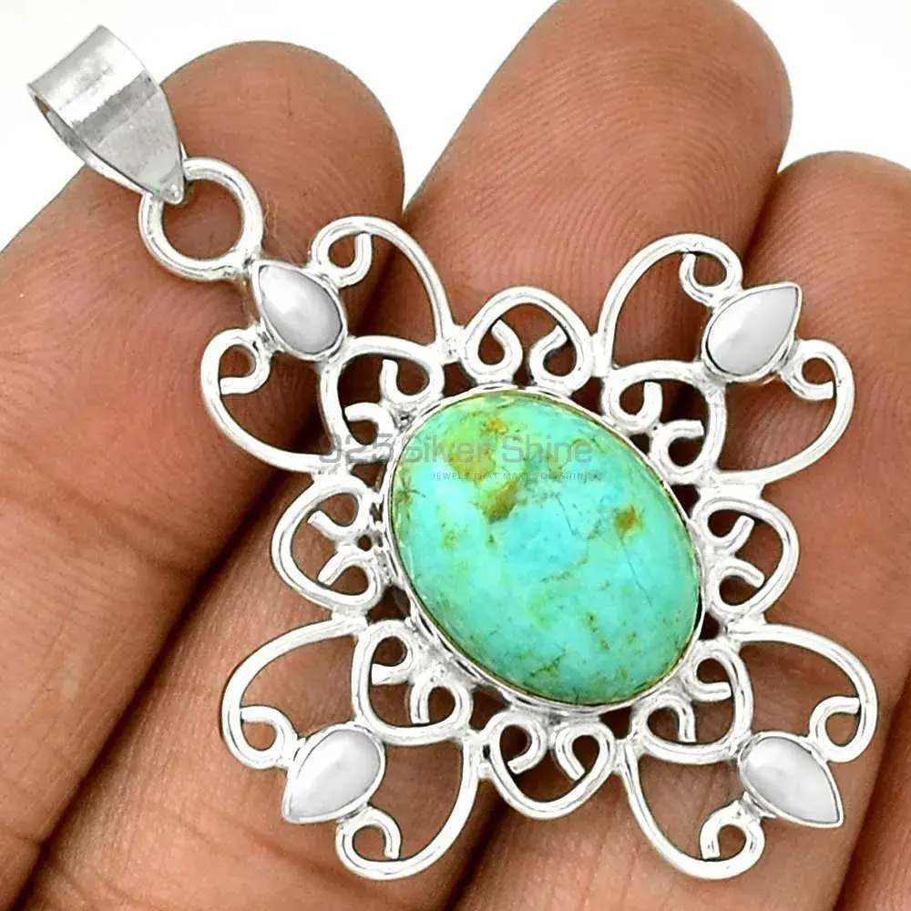 925 Fine Silver Pendants In Multi Gemstone Jewelry 925SP097-10_1