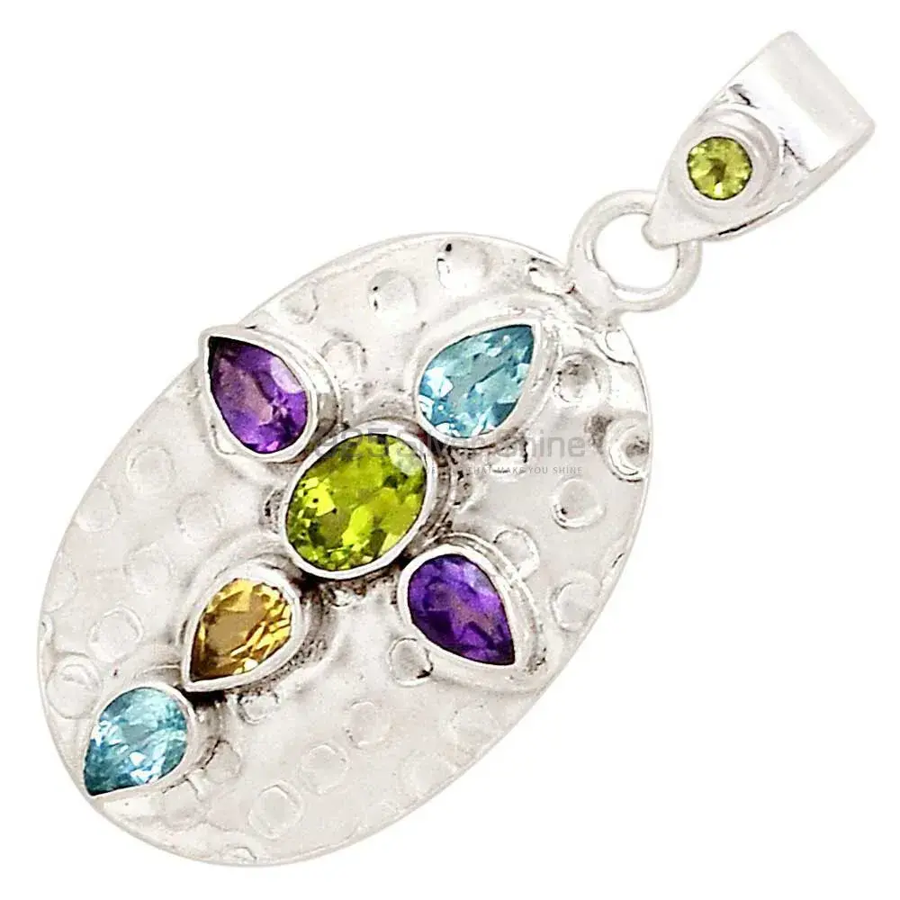 925 Fine Silver Pendants In Multi Gemstone Jewelry 925SP112-2_1