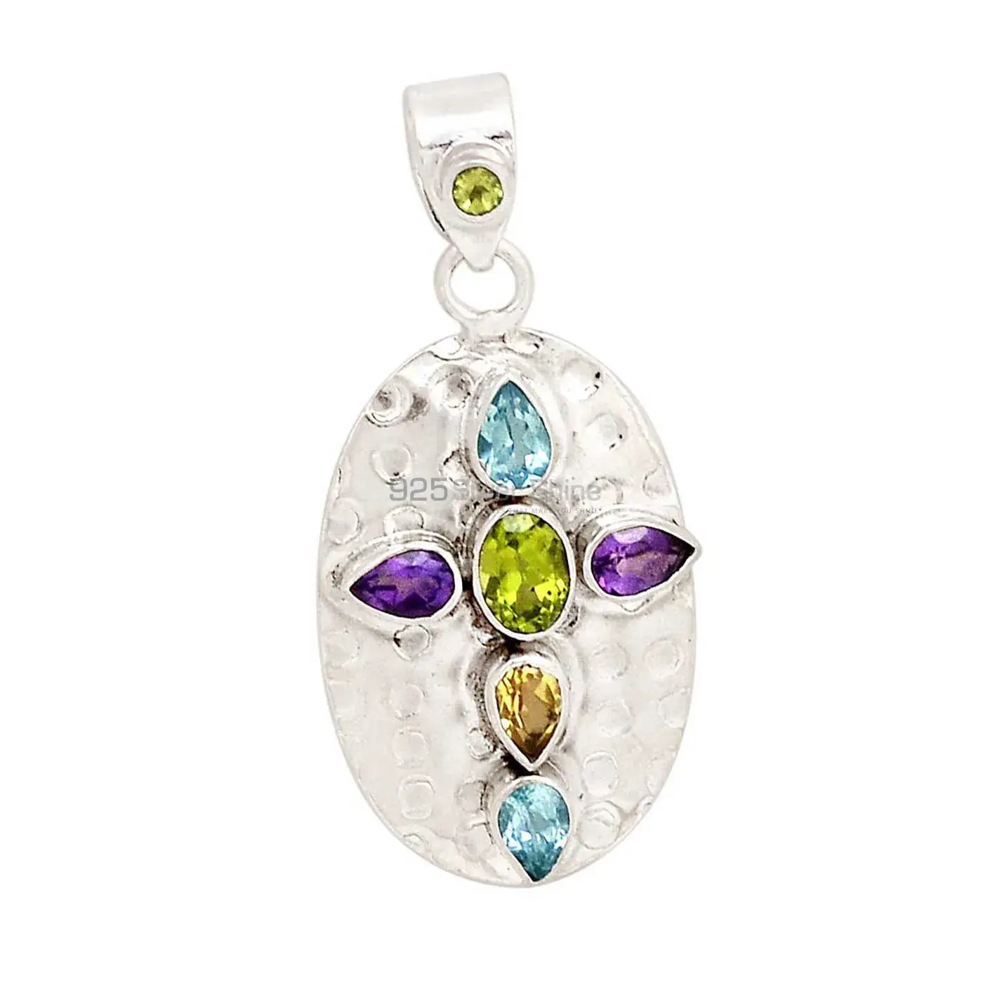 925 Fine Silver Pendants In Multi Gemstone Jewelry 925SP112-2_2