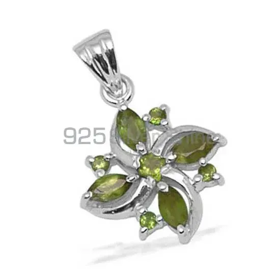 925 Fine Silver Pendants In Peridot Gemstone Jewelry 925SP1385_0