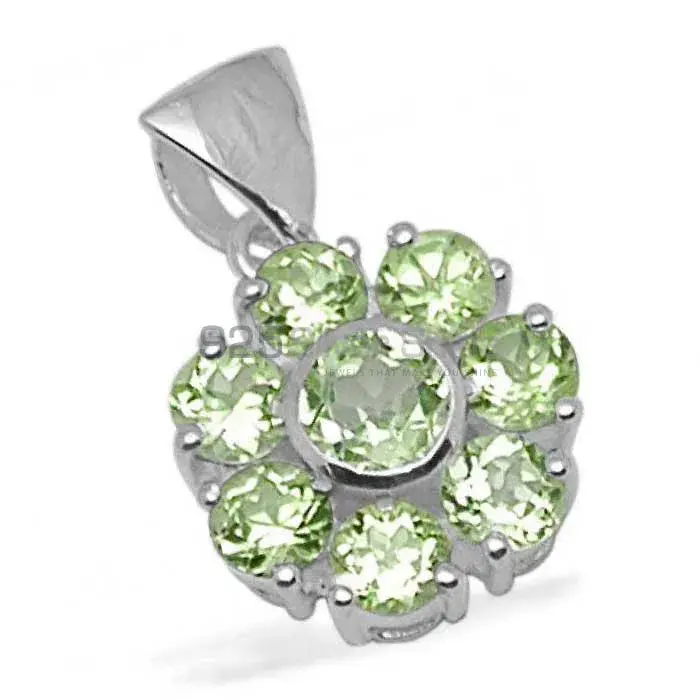 925 Fine Silver Pendants In Peridot Gemstone Jewelry 925SP1435_0