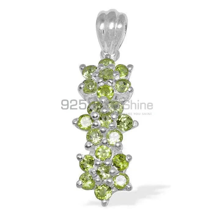925 Fine Silver Pendants In Peridot Gemstone Jewelry 925SP1485_0